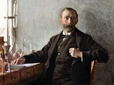 Alfred Nobel at his desk
